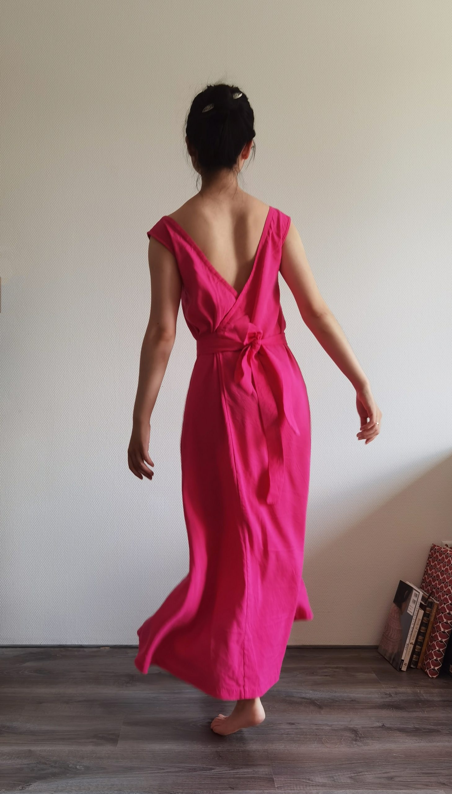 A Pink Faux-Wrap Dress